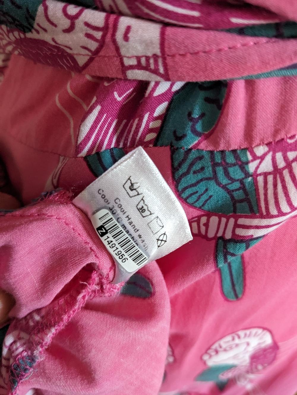Feather & Find Boho Luxe Floral Tiered Wrap Mini Dress Pink Parrot Large - Picture 11 of 11
